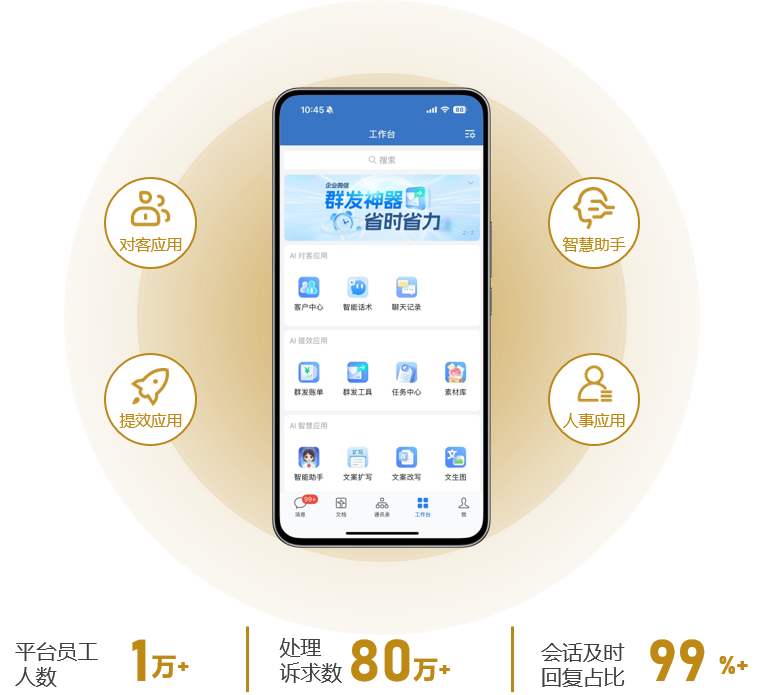 ▲企业微信工作台示意