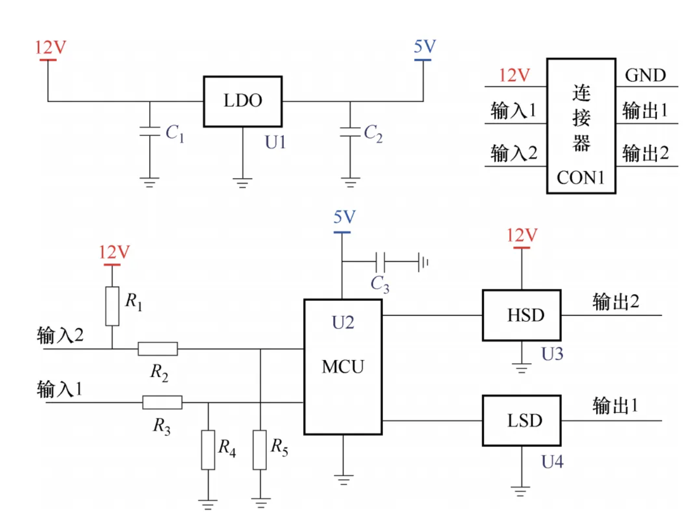 图4  简化的 ECU 原理图