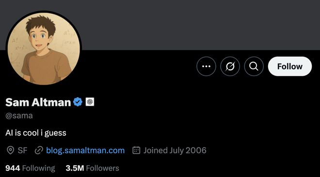 图片来源：Sam Altman X