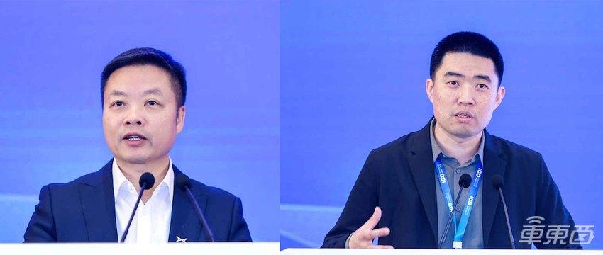 ▲何小鹏、李想在百人会2025年会上演讲