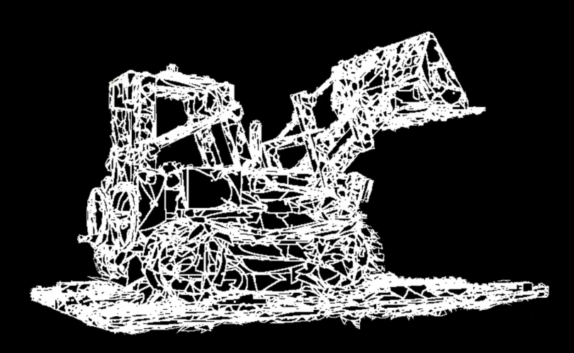 图 7：组成场景的图元边界示意图。不同区域使用不同大小的图元进行自适应的表示。