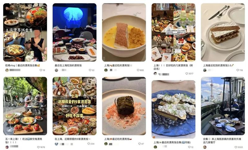 *小红书用户分享的“漂亮饭”