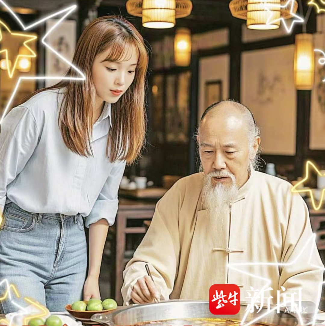 郭媛媛用AI生成的“合影”