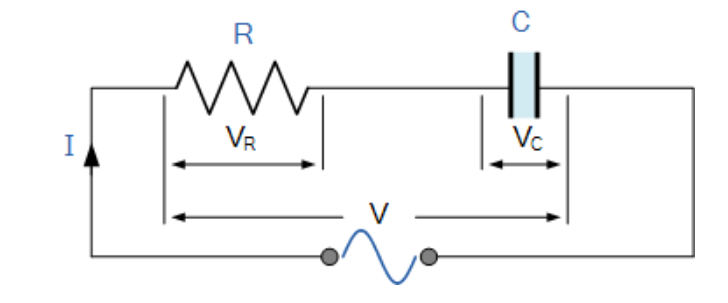 [RC串联电路图示]