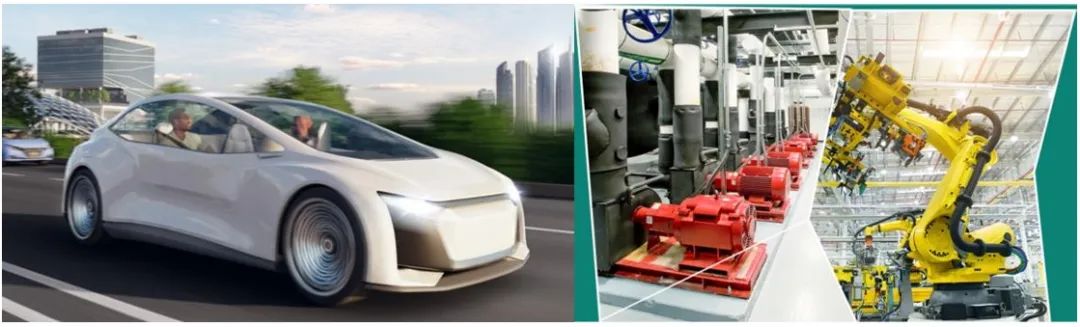 图3. 电动汽车驱动电机应用与工业自动化机械臂