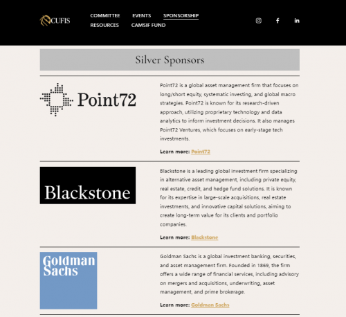 剑桥金融学会全球合作方，来源：剑桥金融学会CUFIS官方网站