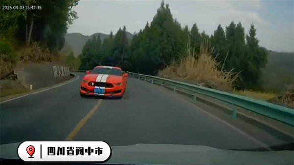 福特野马越过线路并按下维尼西亚轿车：后轮在