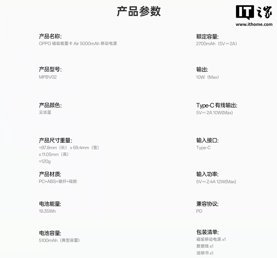 京东OPPO 磁吸能量卡 Air5000mAh 容量 | 苹果安卓都能充149 元直达链接