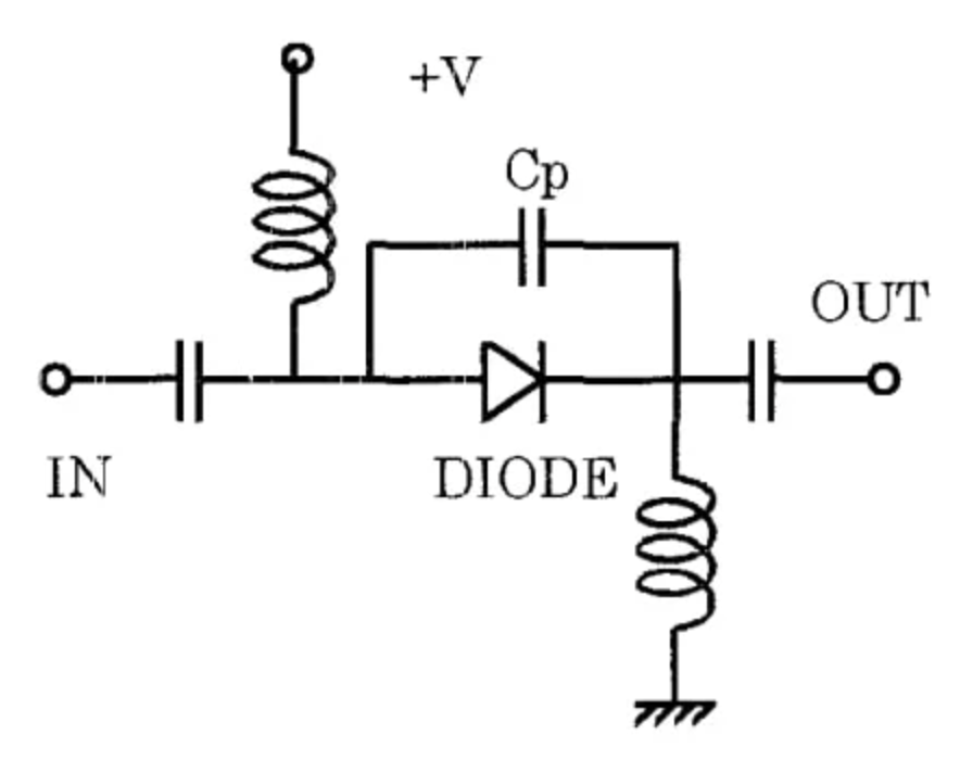 图5. 基于二极管的预失真器电路。图片来源于K. Yamauchi。