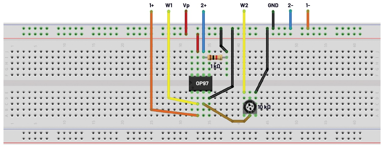 图8 使用直流调制电压进行脉宽控制——试验板电路