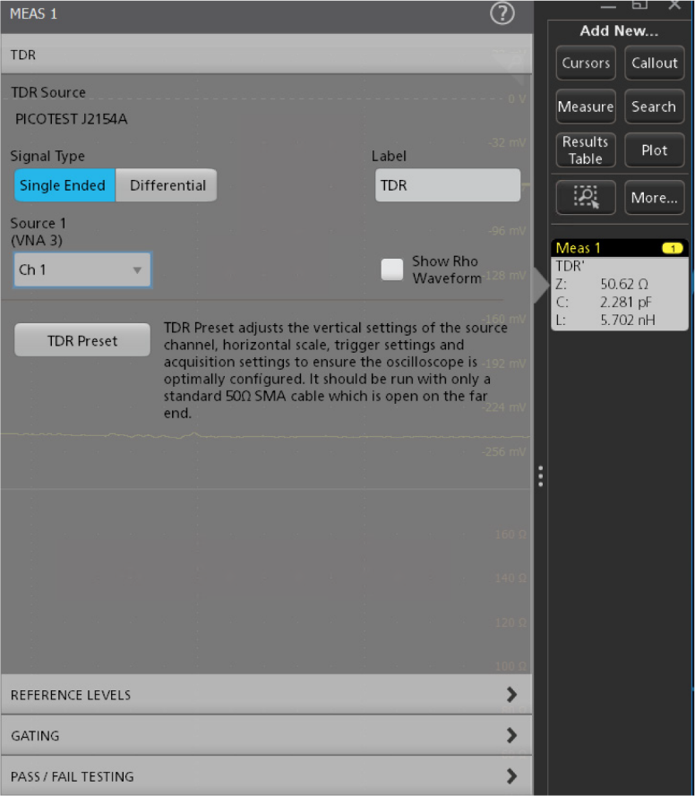 图13. TDR测量可支持单端或差分两种测量模式。
