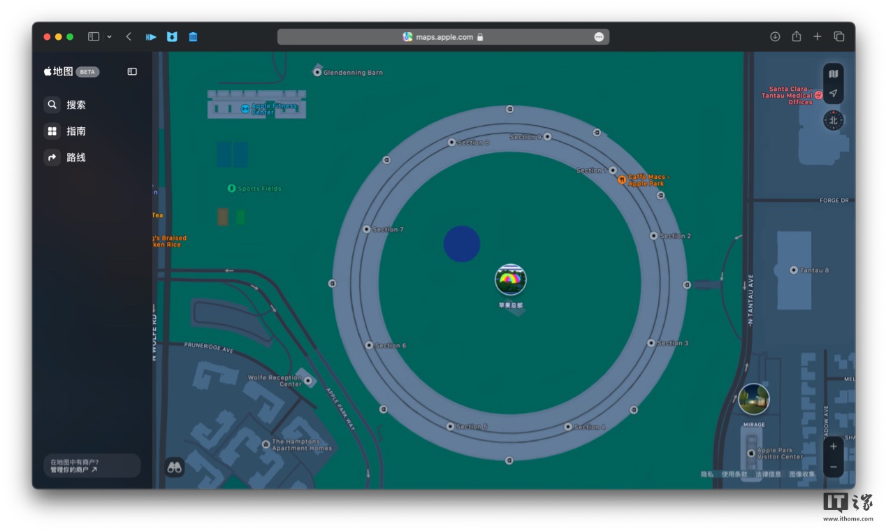 Apple Map版本Web版本删除域名“ Beta”并适合手机