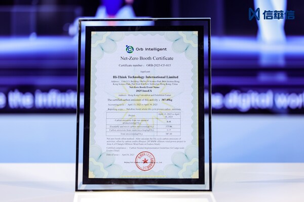 “零碳展位”证书