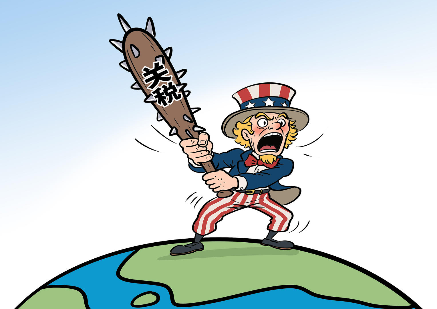 ▲美国政府近期向全球挥舞关税大棒 图据视觉中国
