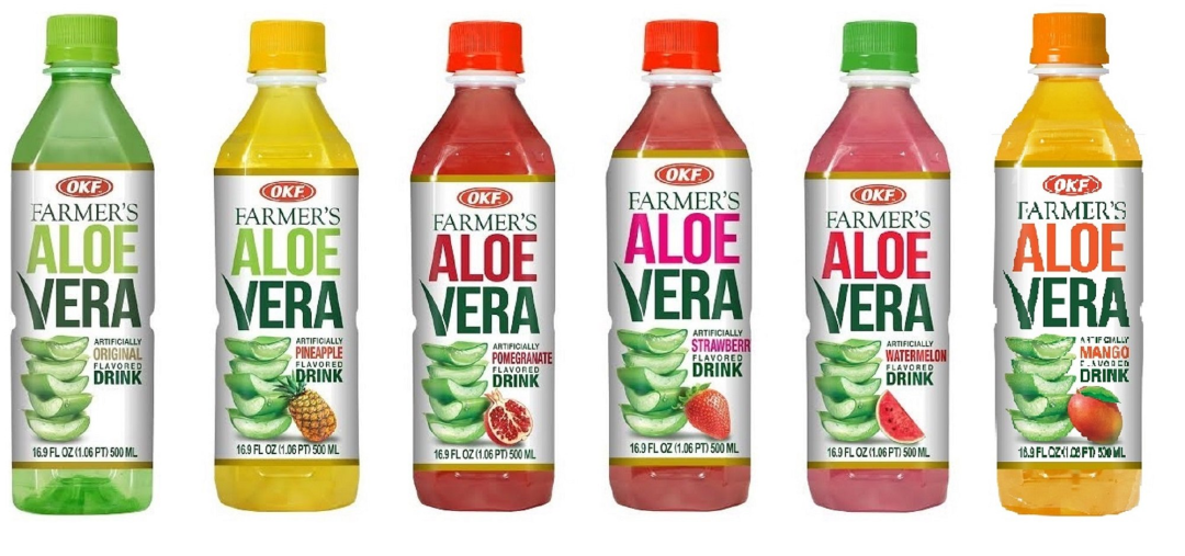 OKF推出的不同口味芦荟饮料