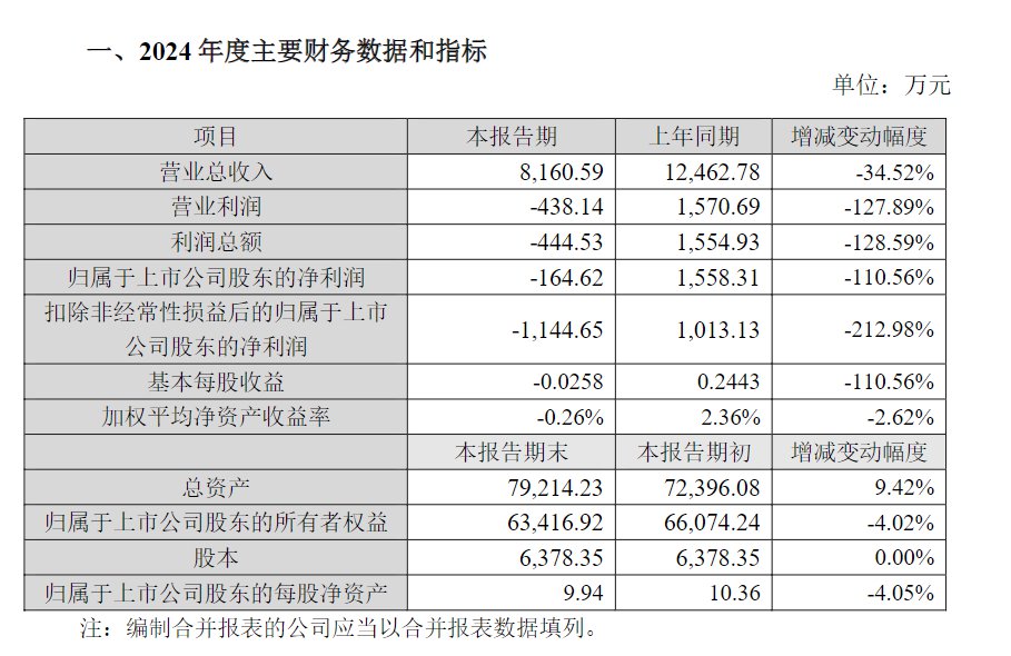 2024年业绩快报截图
