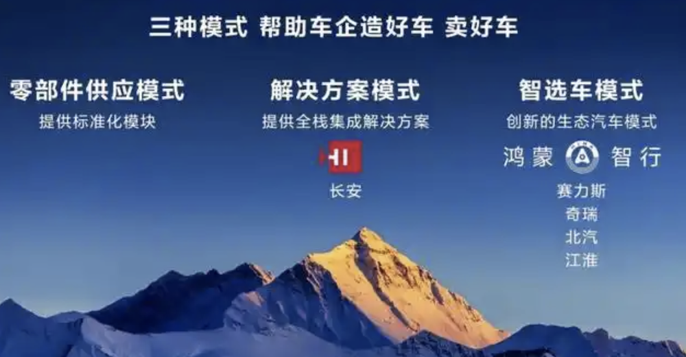 ▲华为与车企的三种主要伙同模式