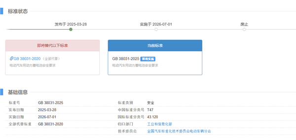 盖利回答！新的标准电池标准概述了我