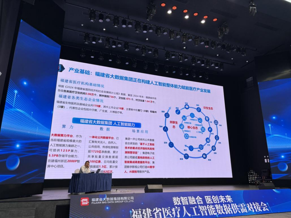福建省大数据集团有限公司党委副书记、总经理、副董事长张文洋进行分享（主办方供图）