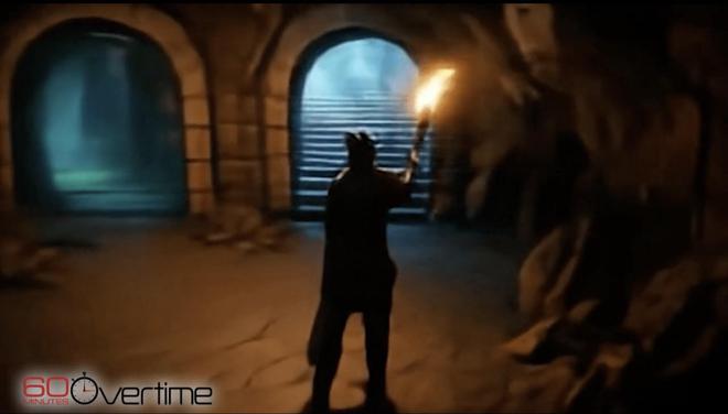 ▲实机演示：AI骑士角色在由Genie 2生成的3D环境中自主完成任务