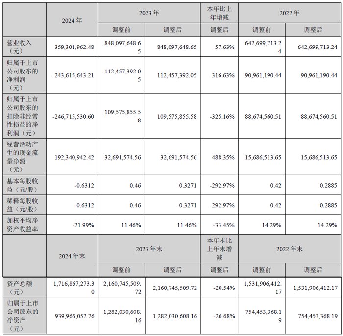戴尔新材料的2024财务报告：收入为3.59亿元，同期