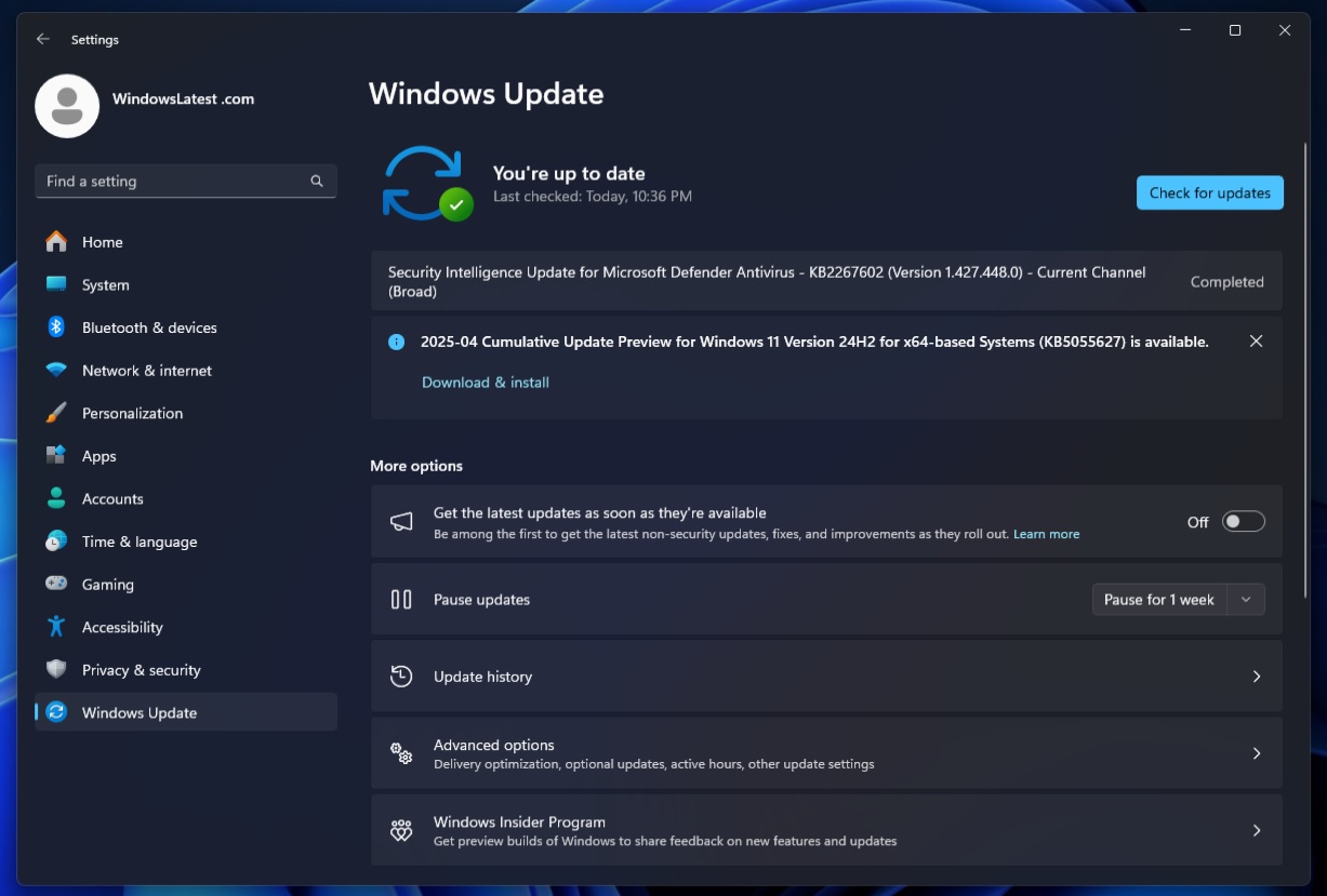 微软Win11 24H2 推送四月可选更新：引入Recall、修复蓝屏等