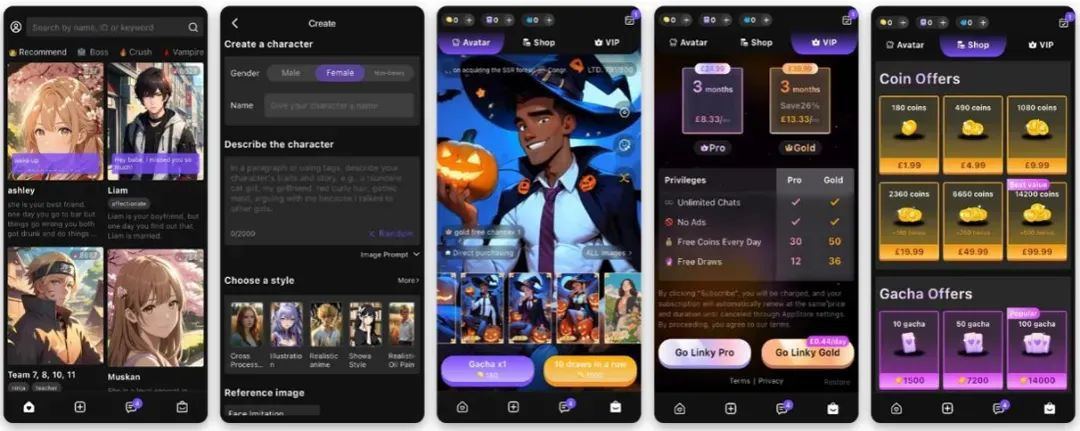 AI 社交软件 Linky 交互界面