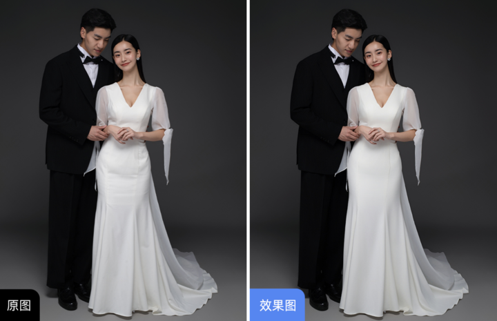 ▲ 衣服去褶皱功能展示，图片来自：美图云修官网