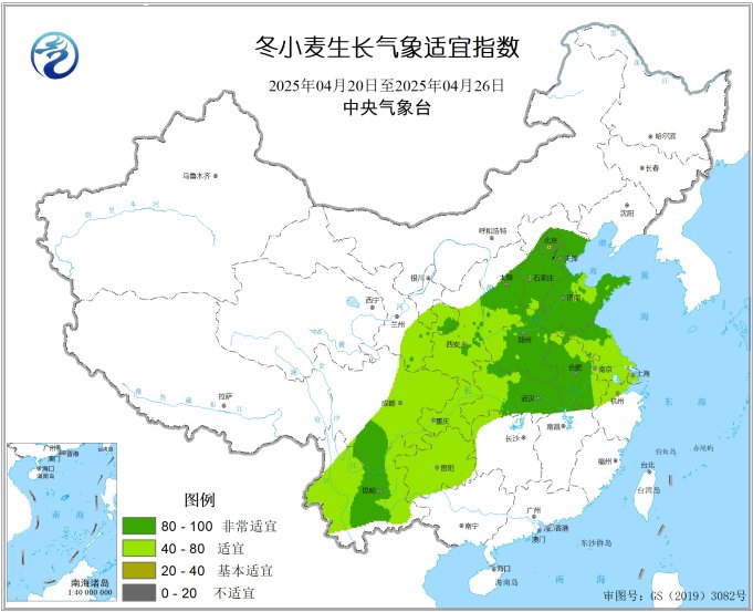 附图3 冬小麦生长气象适宜指数