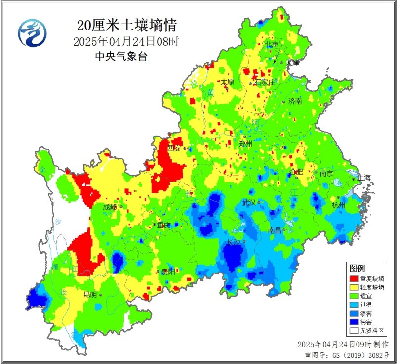 图2 冬小麦和油菜产区20厘米土壤墒情监测