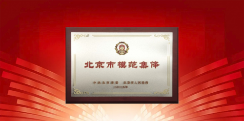 360数字安全集团总裁胡振泉（右二）作为集体代表接受北京市表彰