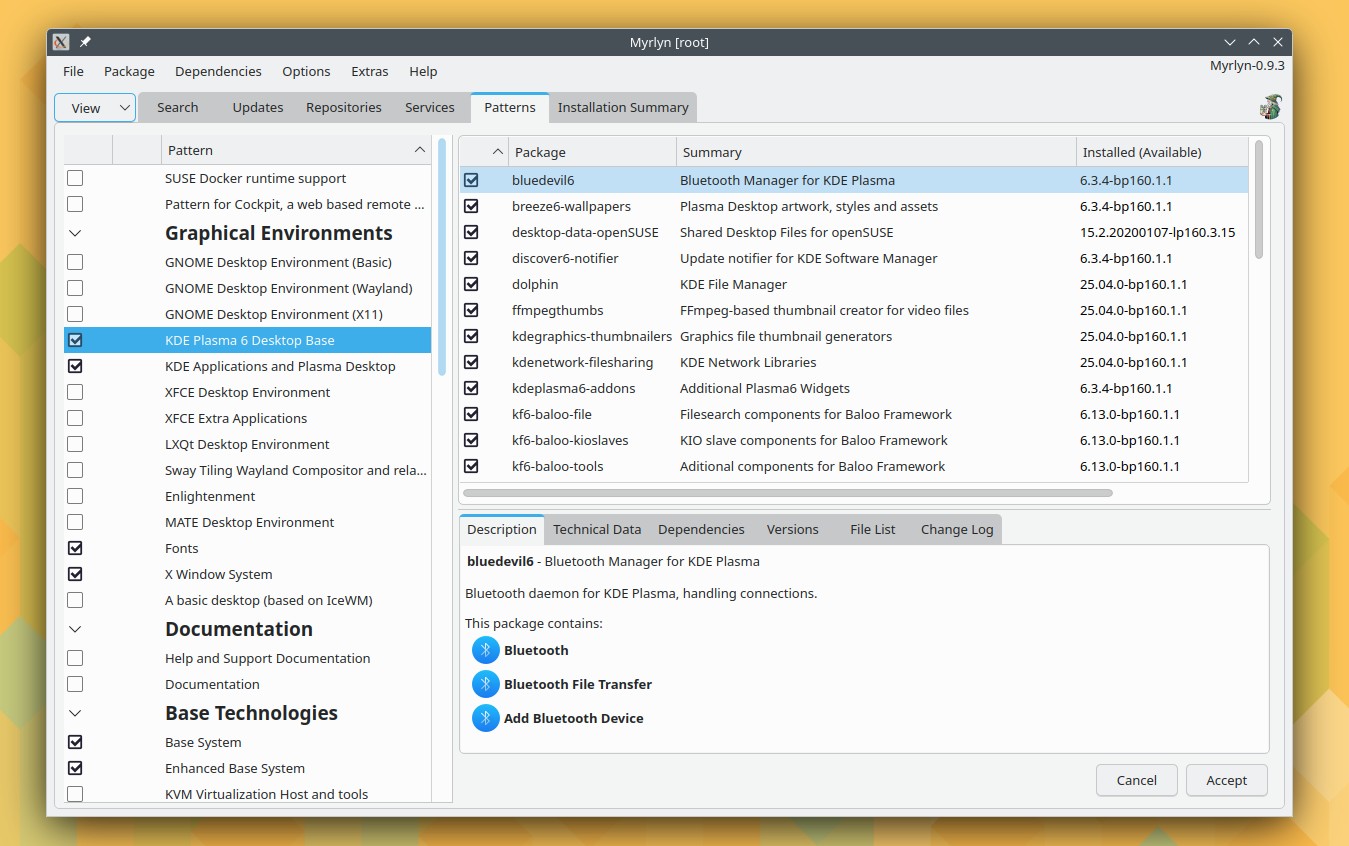 openSUSE 的新图形化包管理器 Myrlyn
