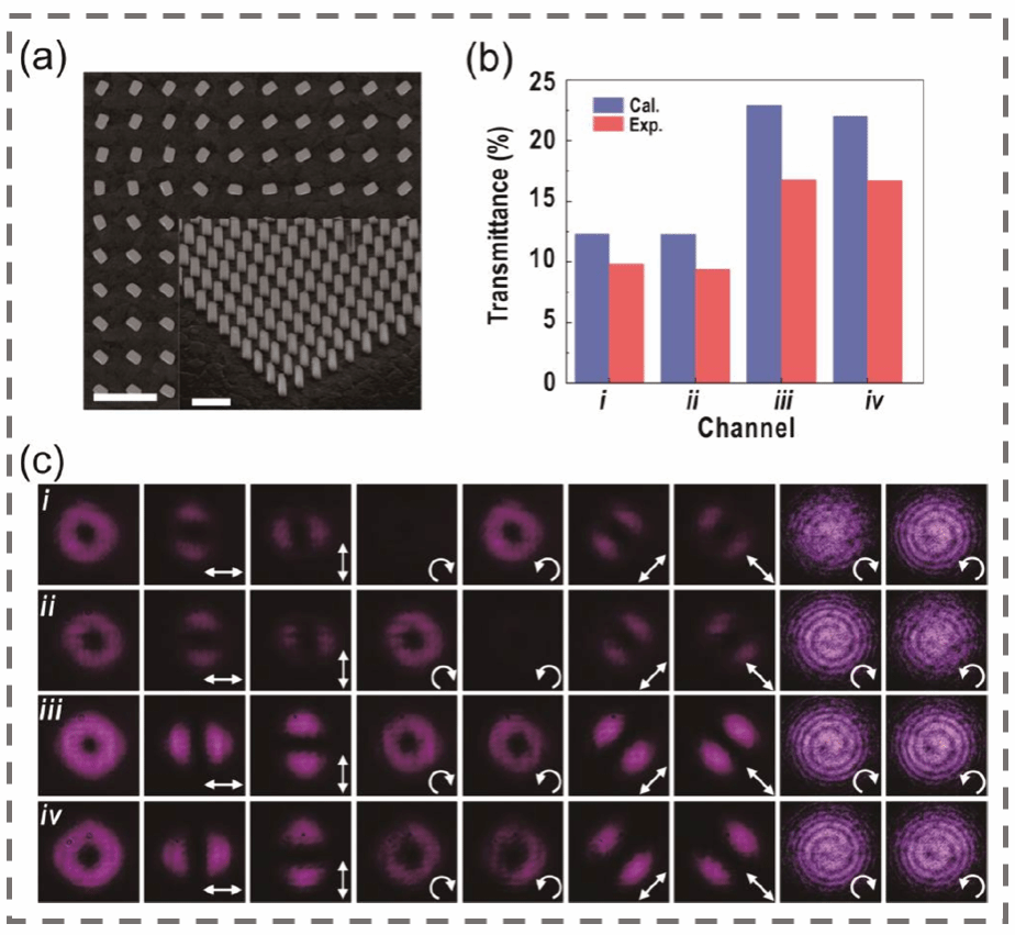 图1.基于单一超构表面产生多种SAM-OAM杂化态并用于多种协议量子密钥分发的原理图(左图);