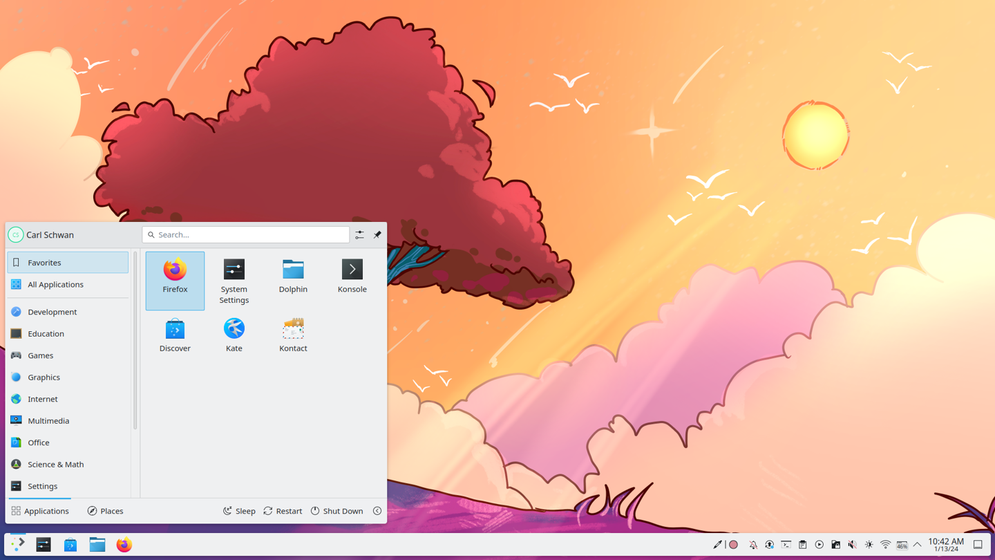 ▲ KDE Plasma 6，图源维基百科，仅供参考