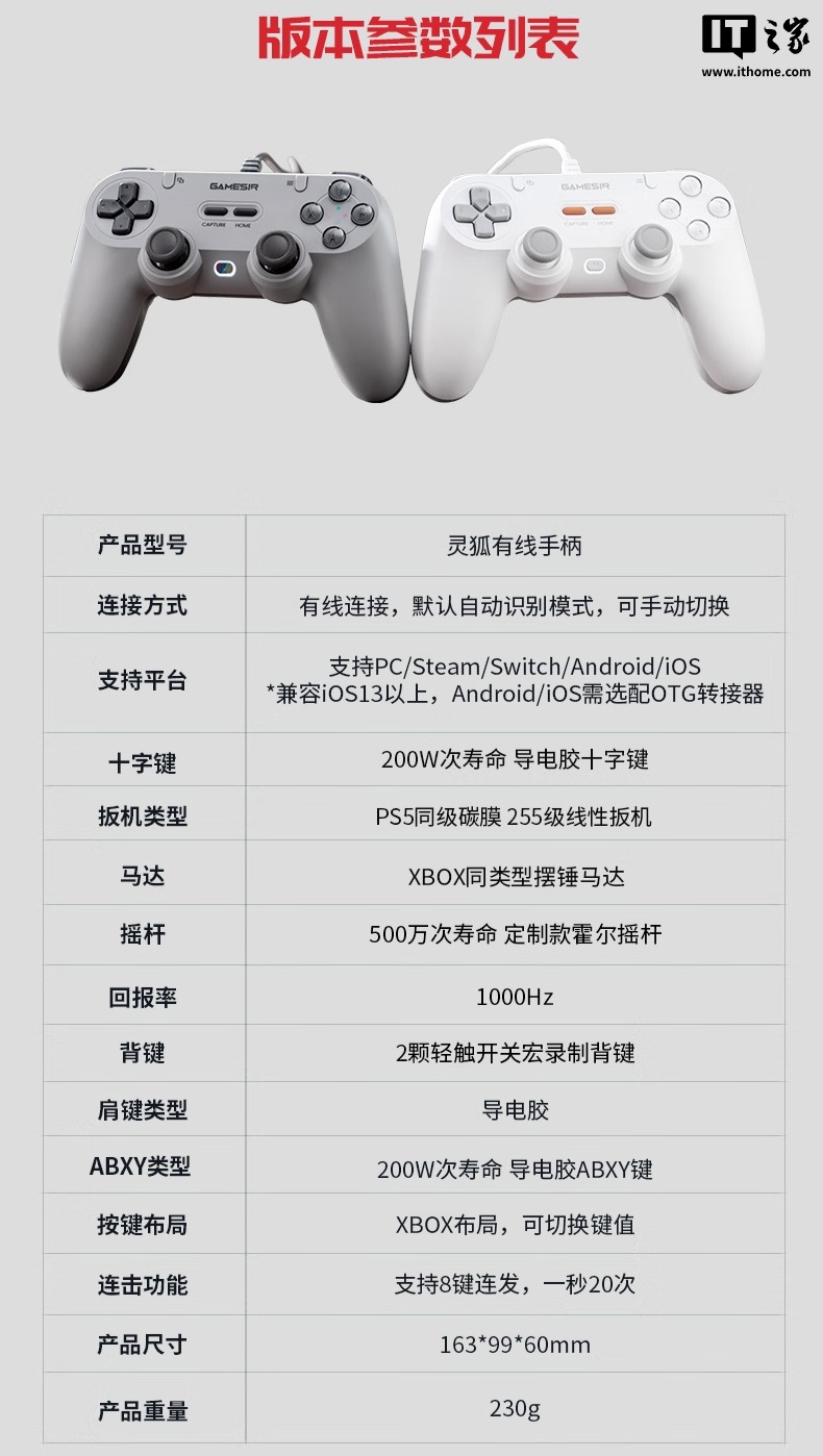 京东盖世小鸡“灵狐”复古有线手柄2ms 按键延迟 + 1000Hz 回报率券后 49.9 元领 10 元券