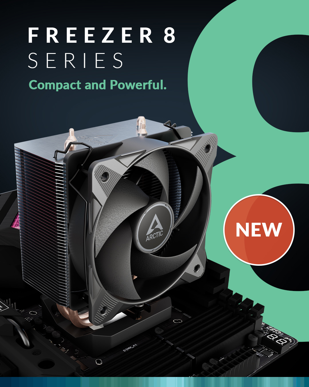 北极发射冰柜8入门级紧凑型塔式散热器：双热管