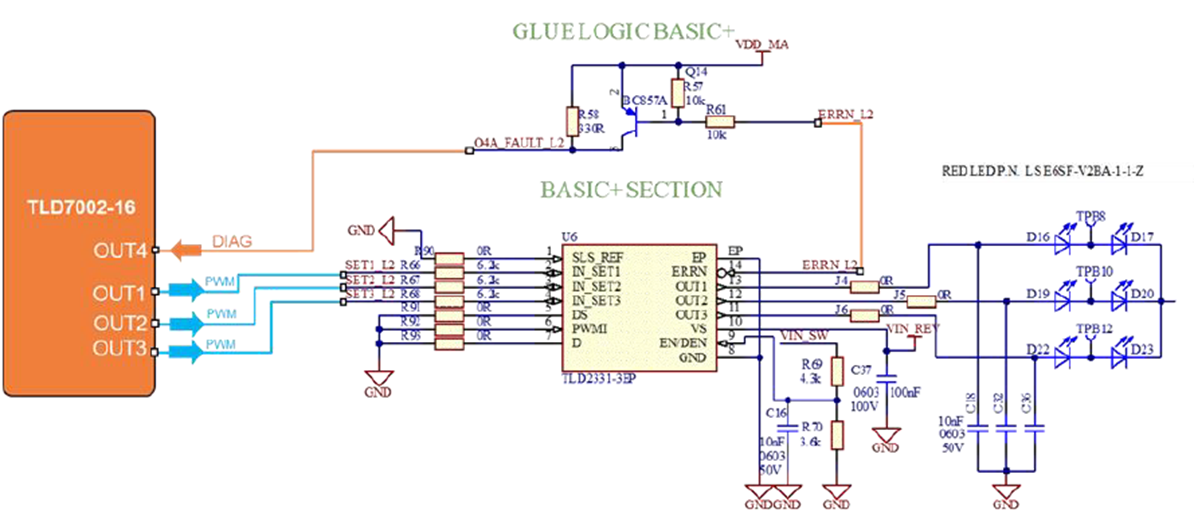 图7：驱动外部线性恒流源TLD2331-3EP