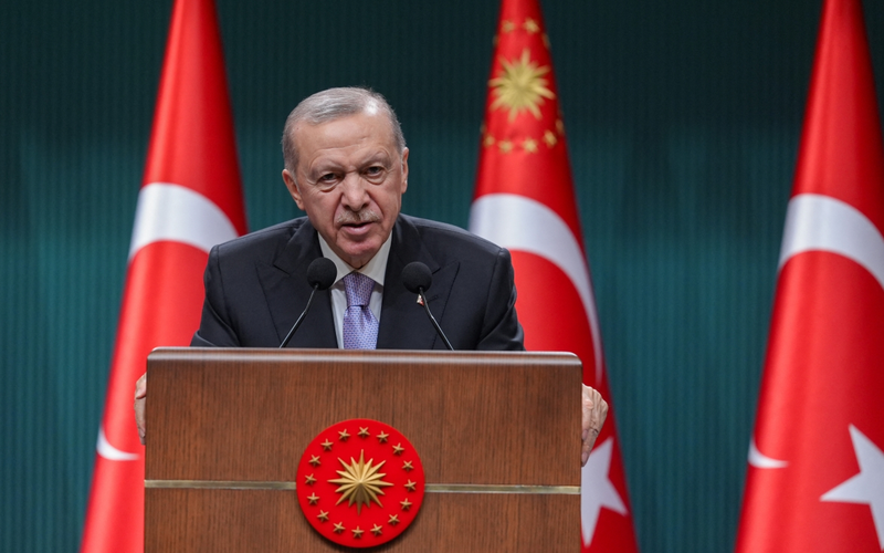 ▲当地时间2025年5月12日，土耳其安卡拉，土耳其总统埃尔多安就库尔德工人党宣布解散一事作出回应。图/IC photo