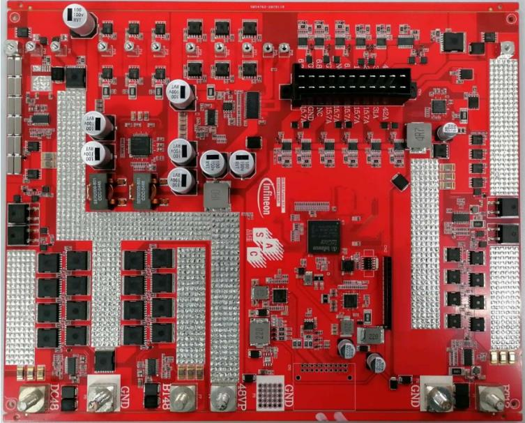 图示1-大联大品佳基于Infineon产品的48V汽车电子电气架构（EEA）方案的展示板图