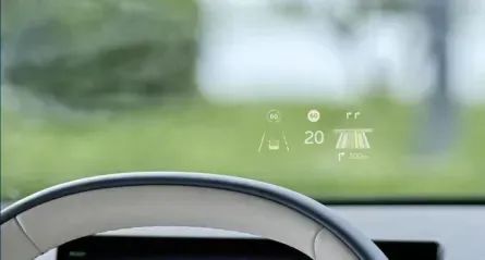 蔚来ES6 HUD示意图，图源：蔚来公众号