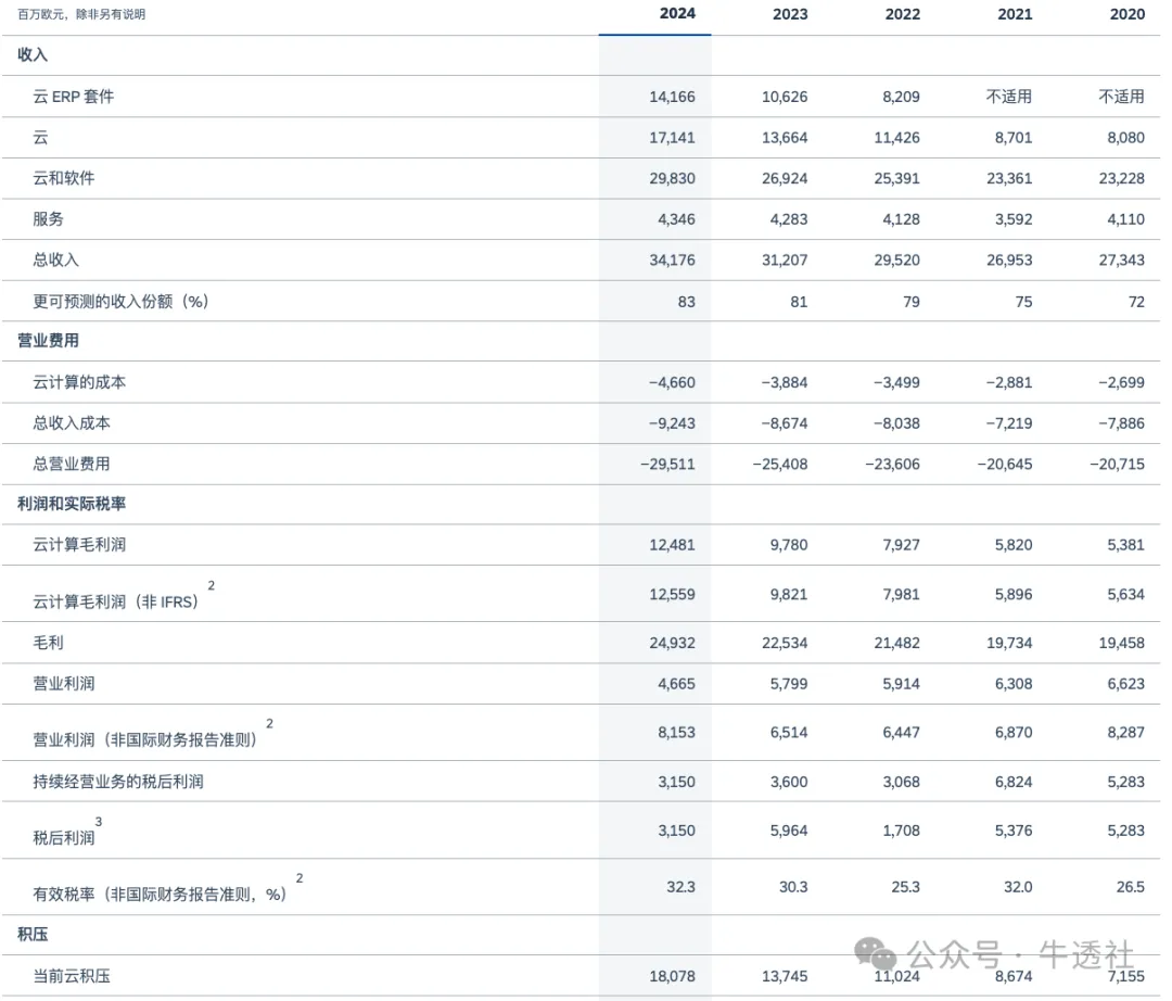 SAP近五年财报（2020～2024）