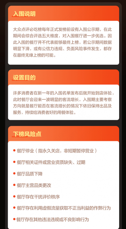 ▲大众点评“必吃榜”入围期说明。