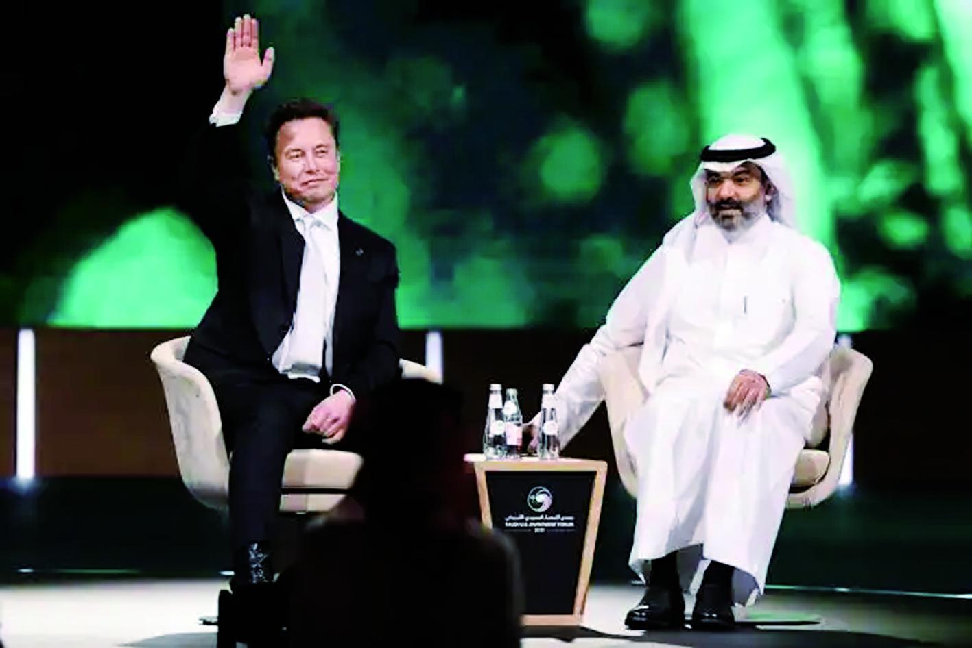 5月13日，马斯克在沙特出席论坛活动。