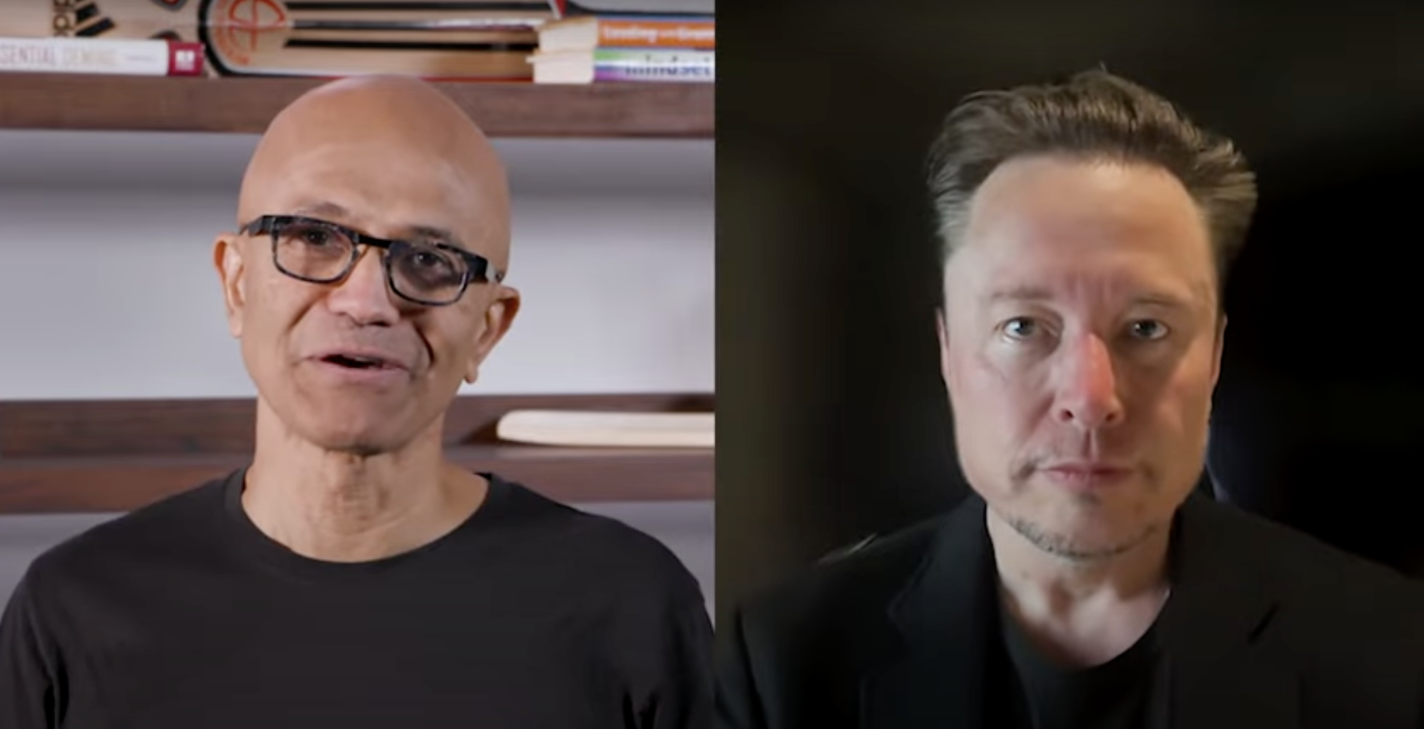 纳德拉与马斯克对话｜图片来源：微软