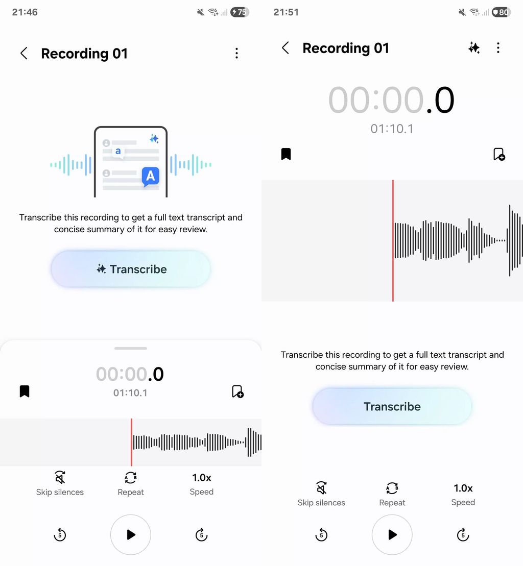 左图为 One UI 7，右图为 One UI 8