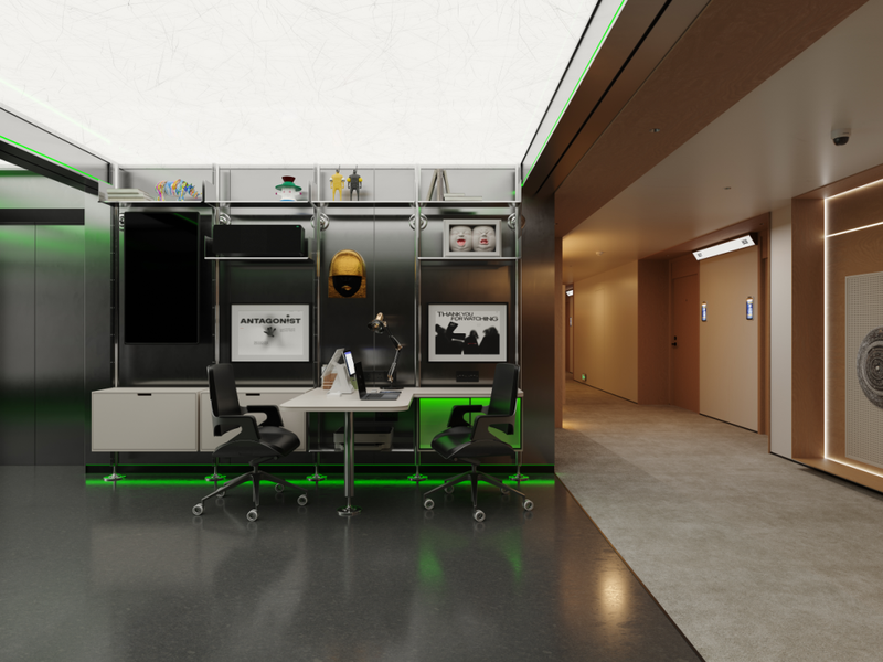 赛博外星人的前台相比于其它酒店更加开放、简洁  图源：门店提供