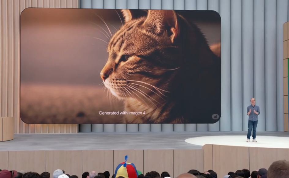 此外，Imagen 4 可以更好地生成文字、排版设计，比如下方的海报：