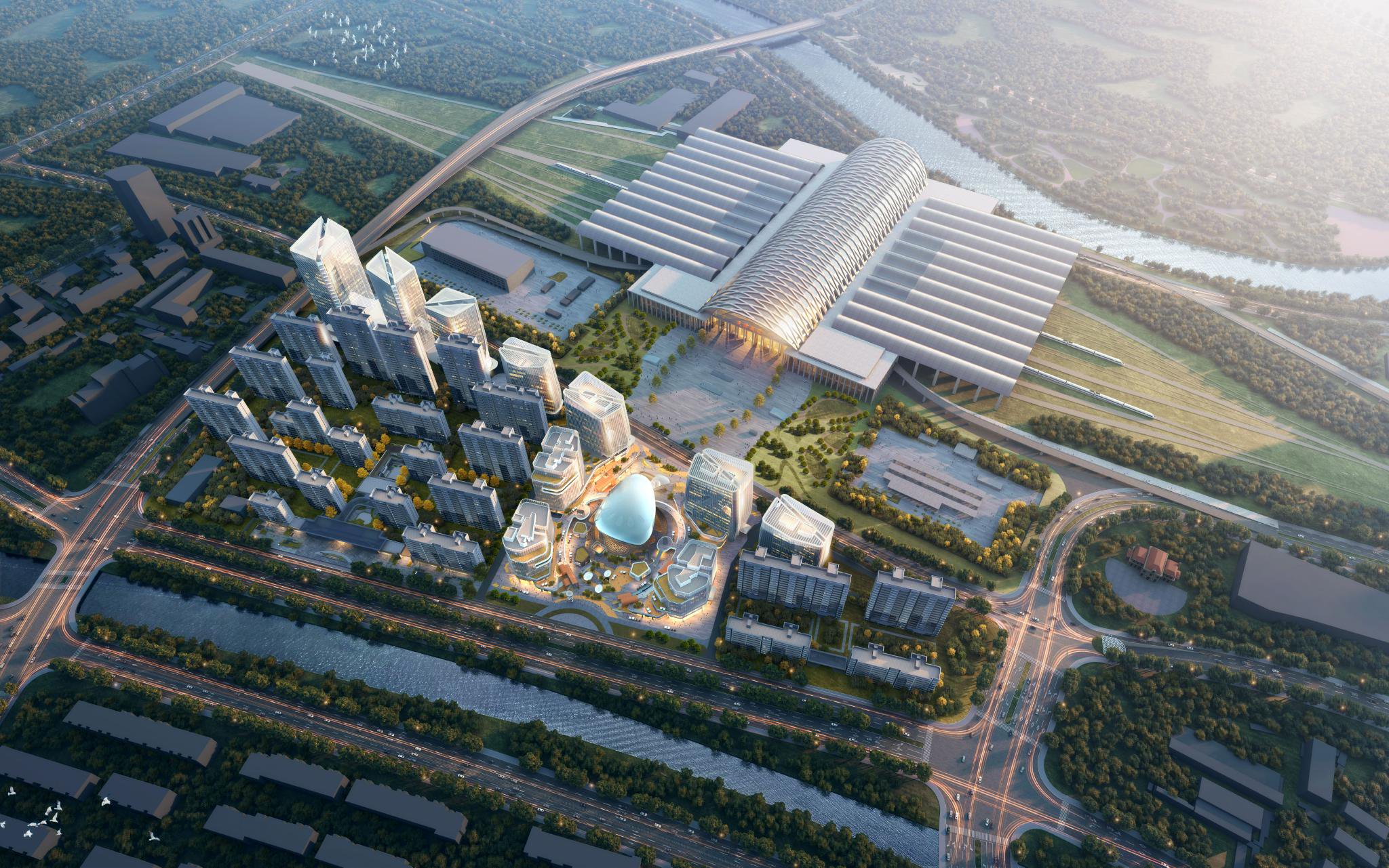 图为天津西站城市更新项目效果图