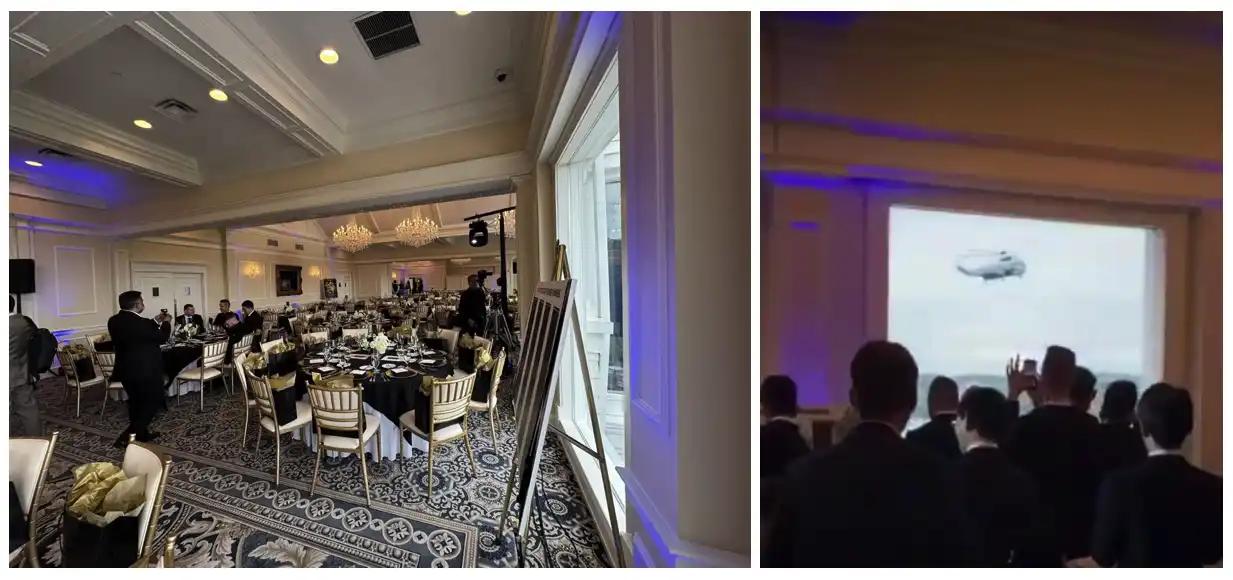 TRUMP 晚宴现场，图源来自 X