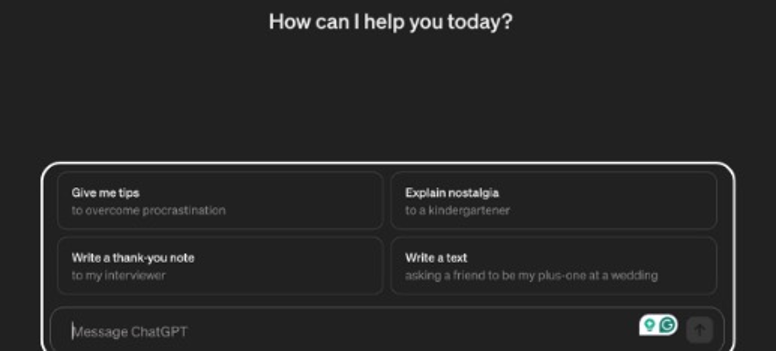 一个典型的chatbot对话框